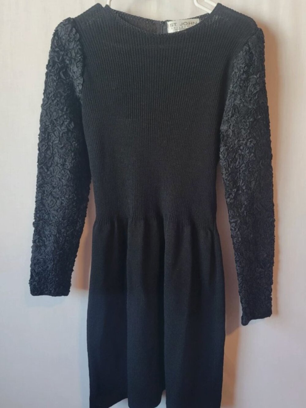 St. John Collection black knit dress 12